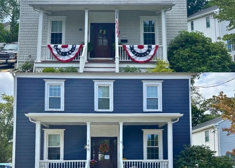 Before and After New James Hardie Siding in Red Bank New Jersey blue