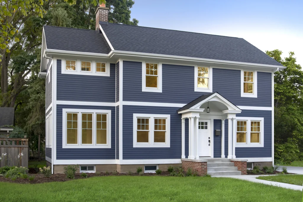 New blue siding in Shrewsbury, New Jersey