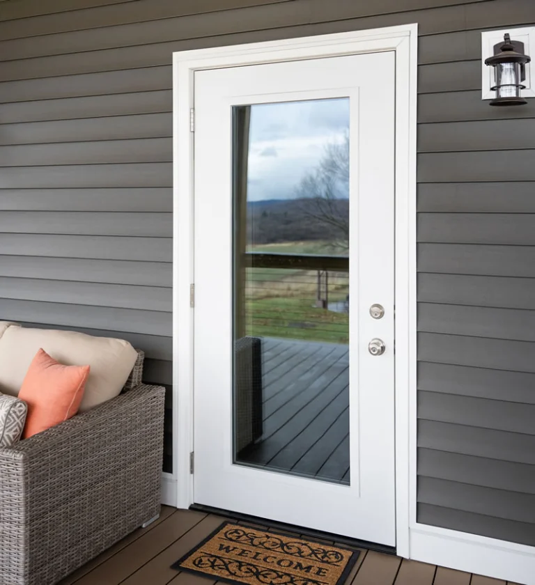 Steel entry door white