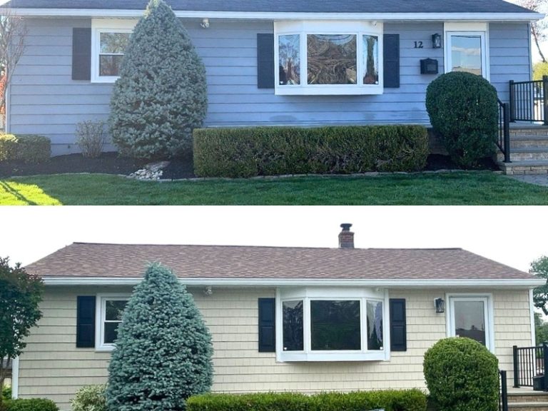 Before and after new siding and roofing in Freehold New Jersey