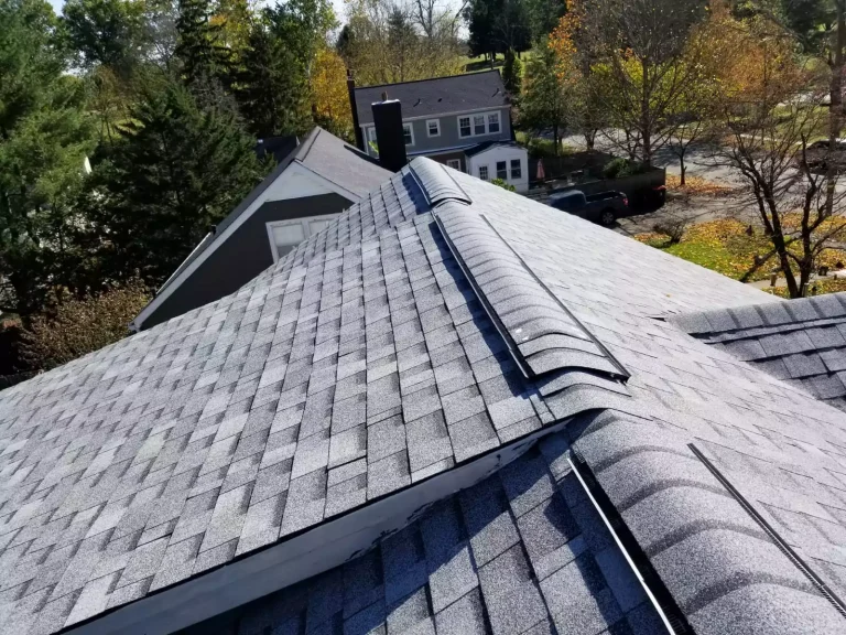 New gray architectural shingles and ridge vent