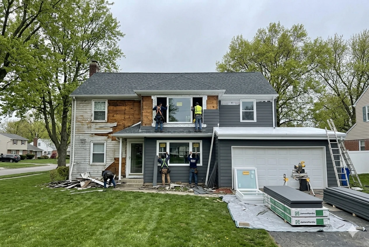 Siding, Windows and Roof Replacement in Westfield, NJ: What Union County Homeowners Need to Know in 2026 2 Completed full exterior renovation on a colonial near Mindowaskin Park in Westfield NJ - new roof, fiber cement siding, and replacement windows