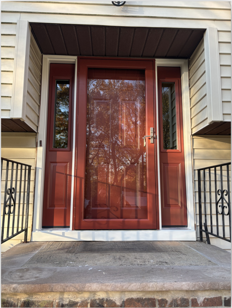 Red ProVia Entry Door with Sidelites
