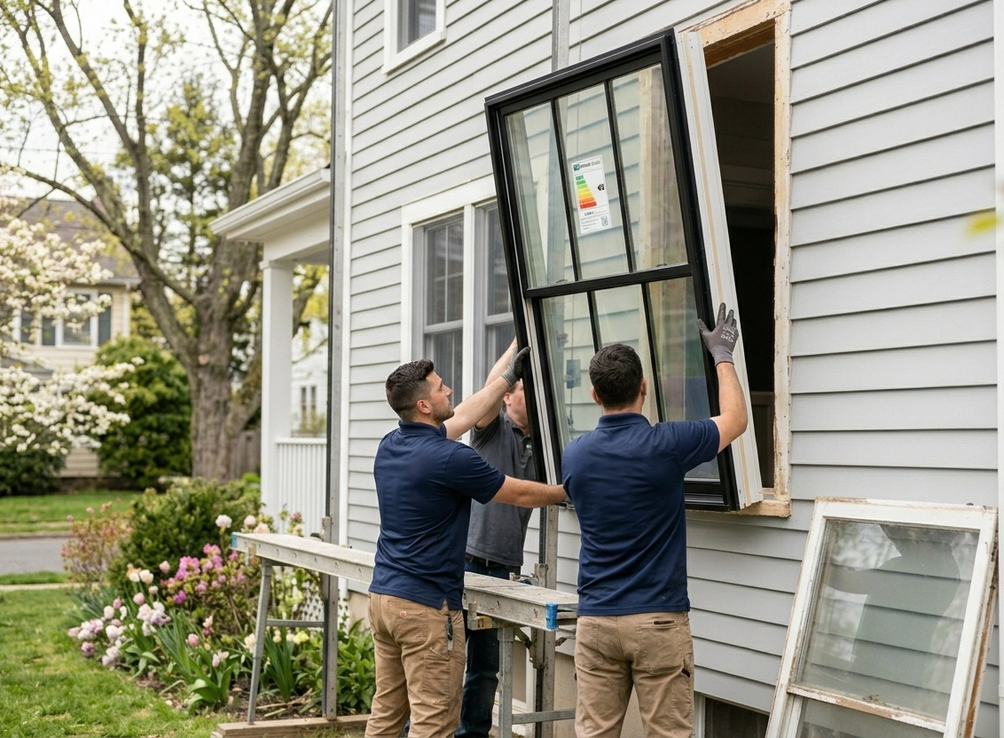 Window Replacement in Red Bank, NJ: What Monmouth County Homeowners Need to Know in 2026 1 New replacement windows being installed on a historic colonial home near Broad Street in Red Bank, NJ - craftsman-style trim and energy-efficient glass