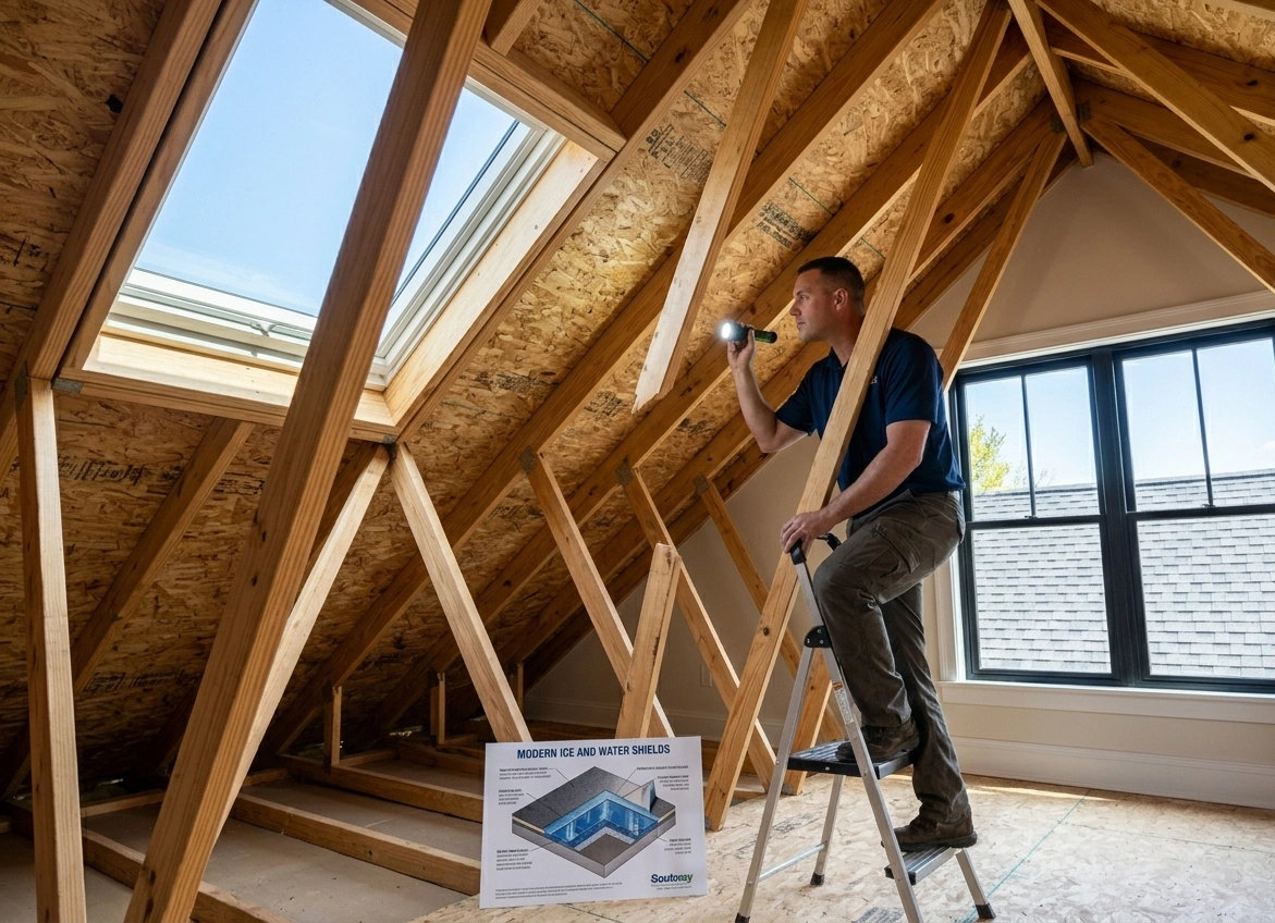 Roof Replacement in Freehold, NJ: What Monmouth County Homeowners Need to Know in 2026 2 Completed architectural shingle roof on a colonial home in Freehold Township NJ - clean lines and proper flashing around chimney