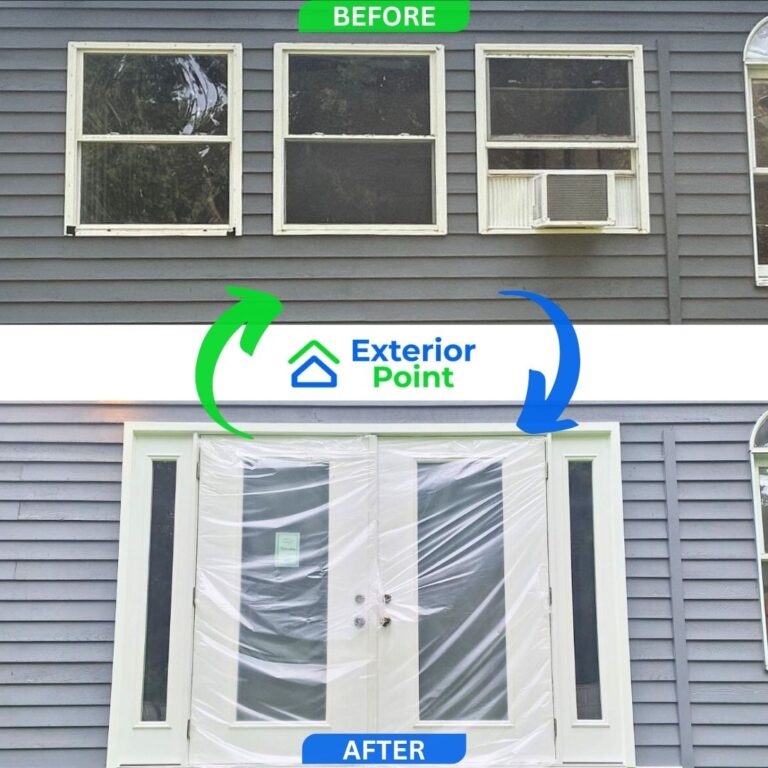 Middletown NJ 8 Before and after: old windows replaced with French doors in Middletown, NJ