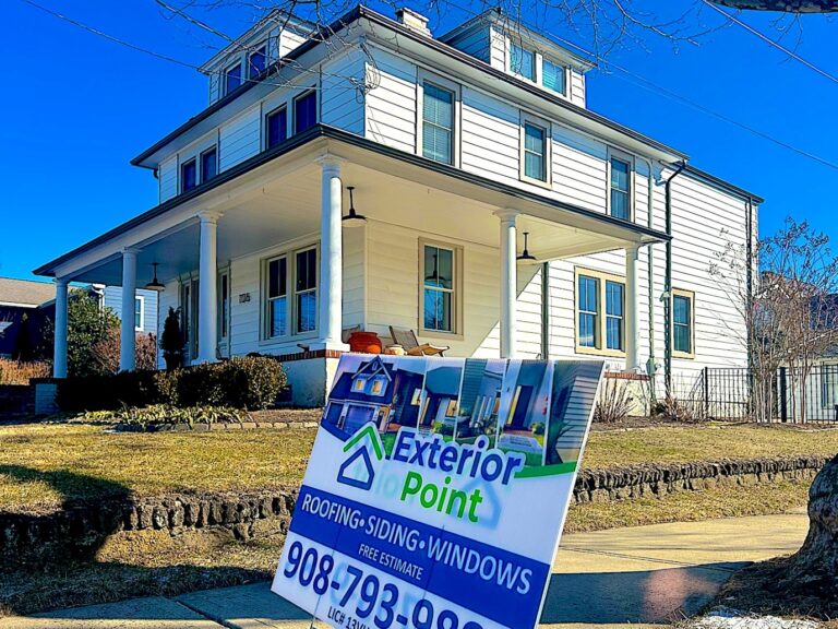 Exterior Point yard sign in front of a white foursquare home in Atlantic Highlands, NJ
