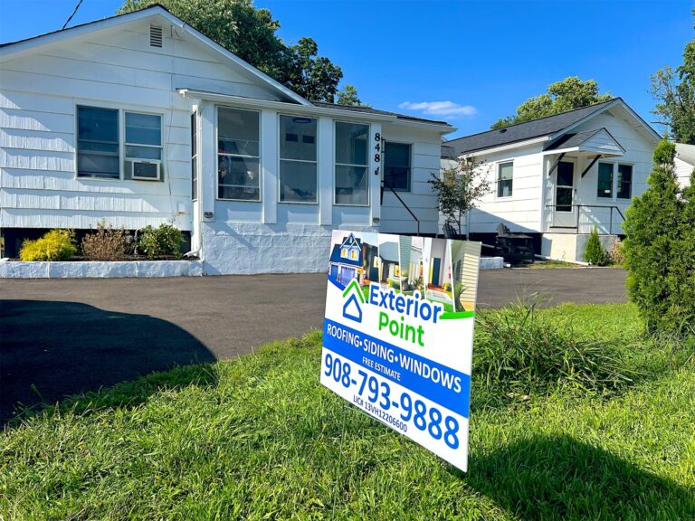 Exterior Point yard sign in front of a white ranch home in Keyport, NJ