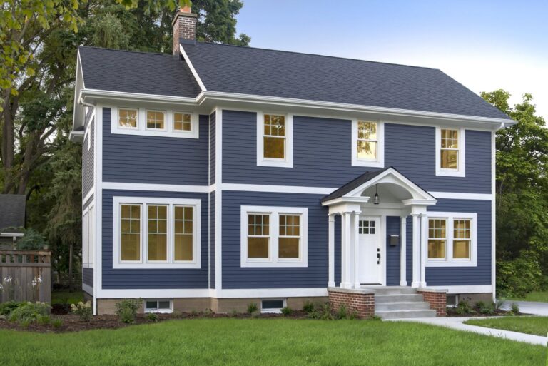 New blue siding in Shrewsbury, New Jersey