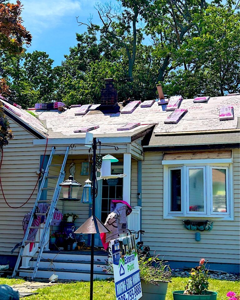 Matawan NJ 4 Exterior Point crew tearing off an old roof in Keyport, NJ
