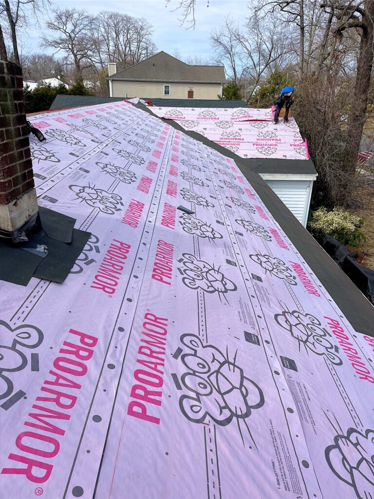 Neptune, NJ 7 Synthetic underlayment installed during a roof replacement in Ocean Township, NJ