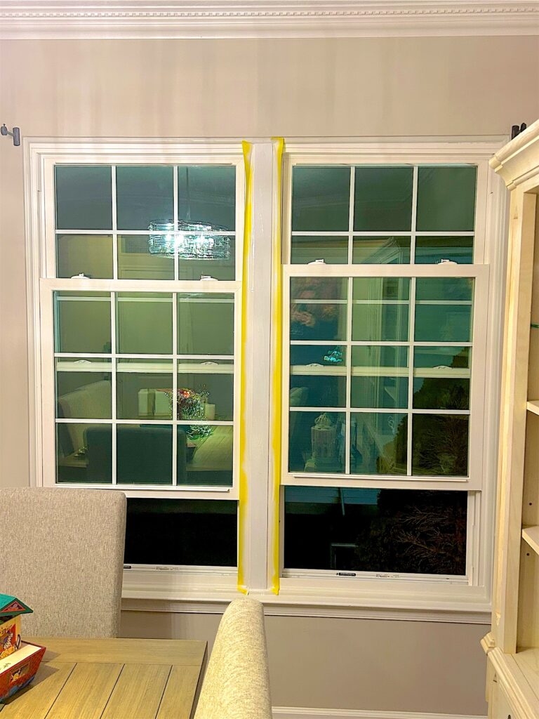 New double-hung windows being installed in a home in Lakewood, NJ