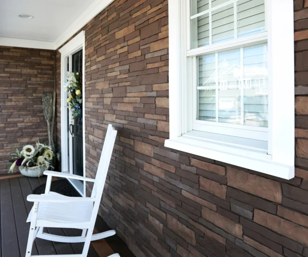 Brown siding stone siding stone