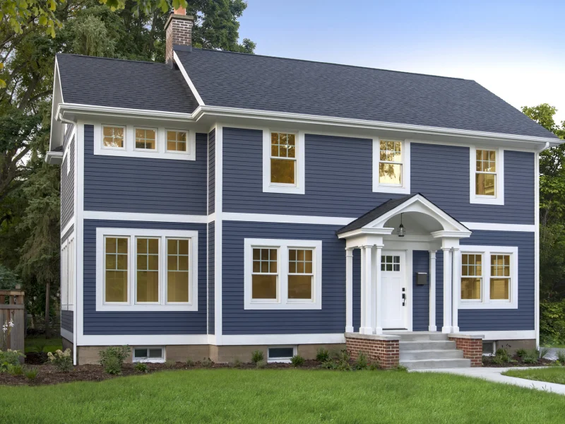 New blue siding in Shrewsbury, New Jersey